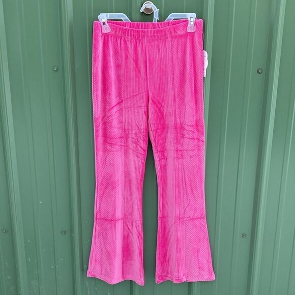 Girls Ultra Soft Lounge Velour Knit Flare Pants, Size XL (14-16) - Picture 1 of 6